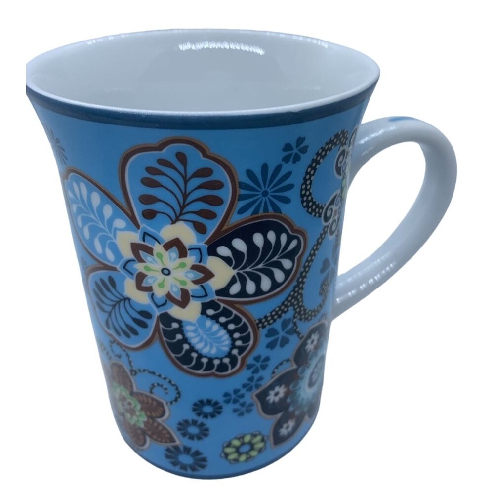 Vera Bradley Bali Blue Porcelain Coffee Cup Mug Retired Design - Picture 4 of 12